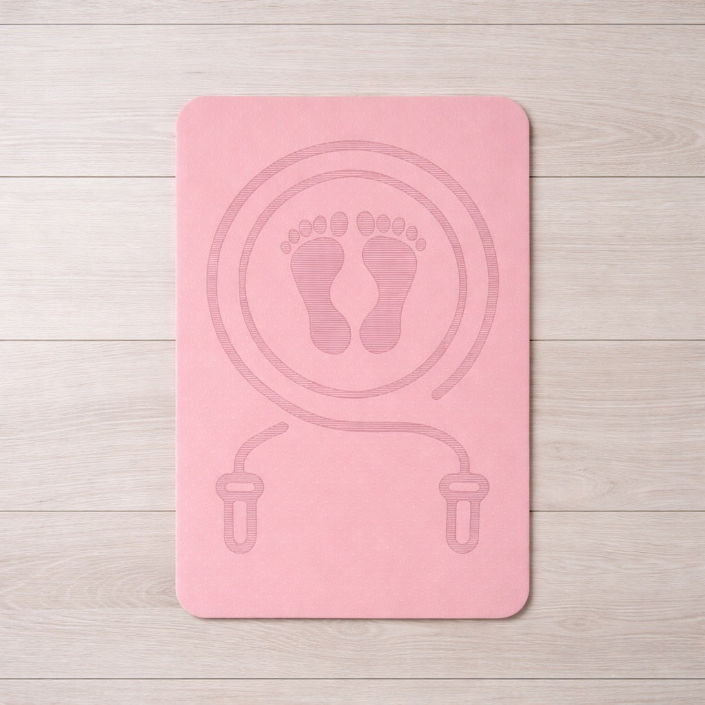 Tapis de sport de couleur rose sur le plancher