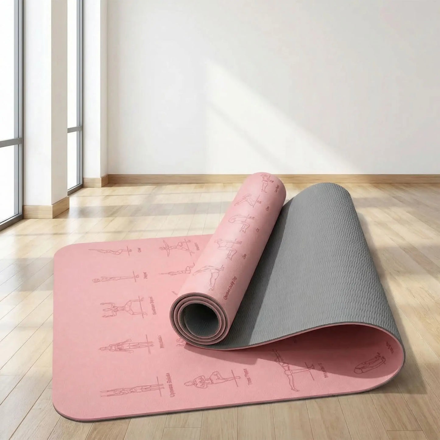 Tapis de yoga de couleur rose