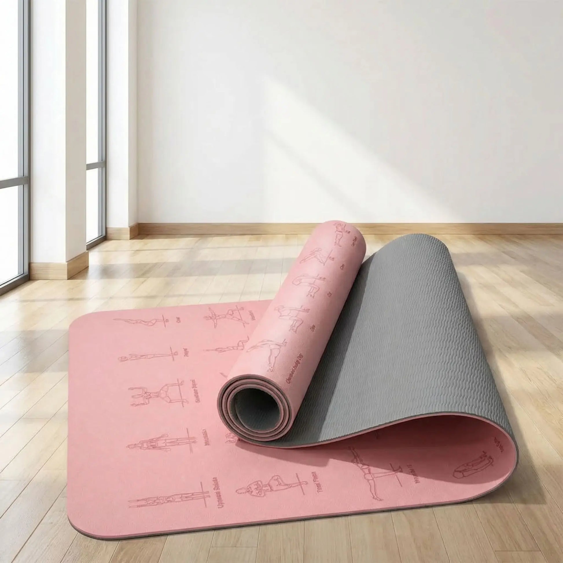 Tapis de yoga de couleur rose