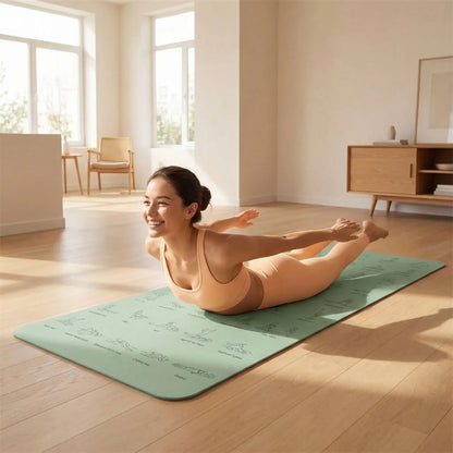 Tapis de yoga une personne en posture de la sauterelle