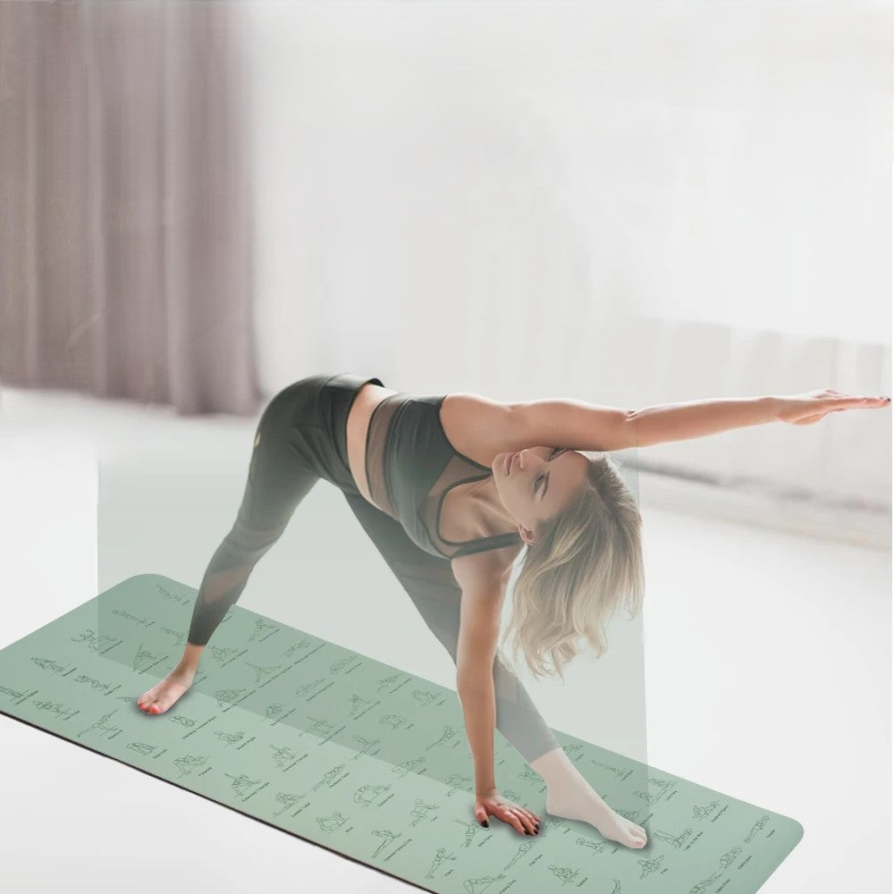 Tapis de yoga une personne en posture de l'arbre
