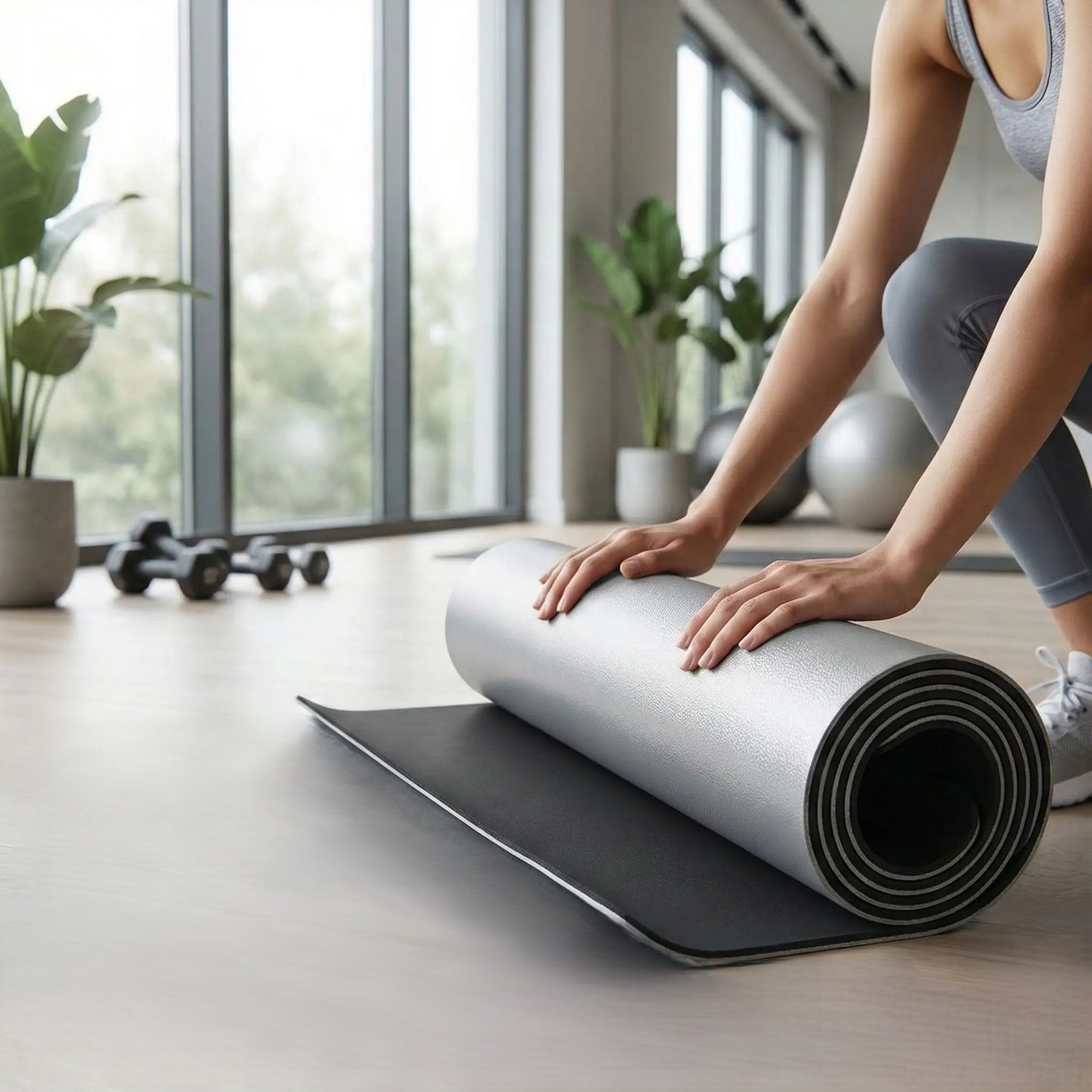 Tapis pour gym surface double couleurs