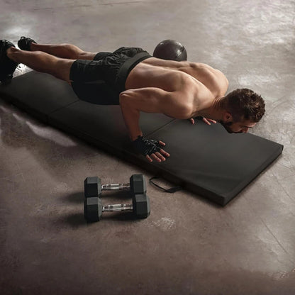 Tapis sport un homme fait une séance de push up