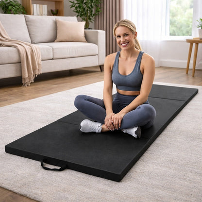 Tapis sport une femme assis sur un tapis