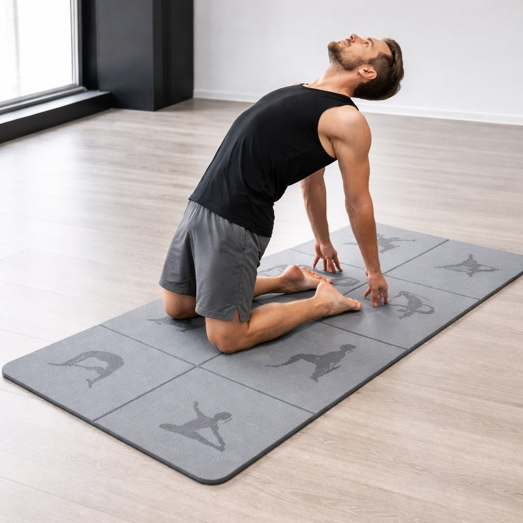 Tapis yoga une personne faisant une posture du chameau