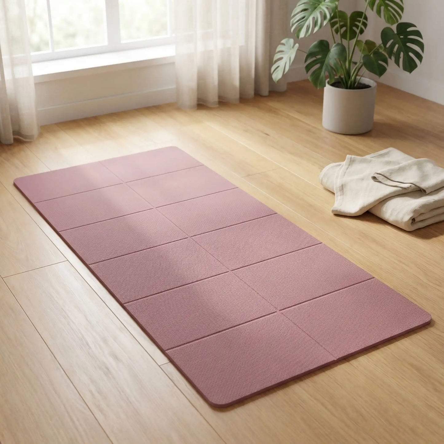 Yoga tapis format double place de couleur mauve