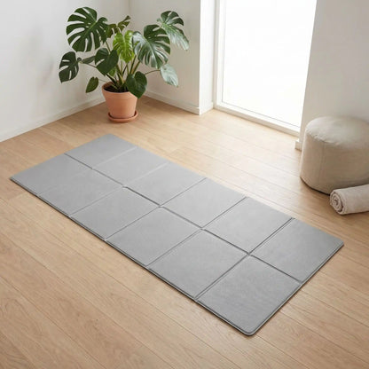 Yoga tapis format double place de couleur gris